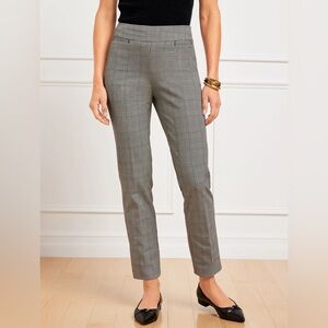 Talbots Chatham Ankle Pant Glen‎ Plaid Black Ivory Size 14 Petite